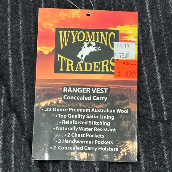 NEW Wyoming Traders Ranger Vest in Pinstripe Gray Size Medium - Picture 4 of 9